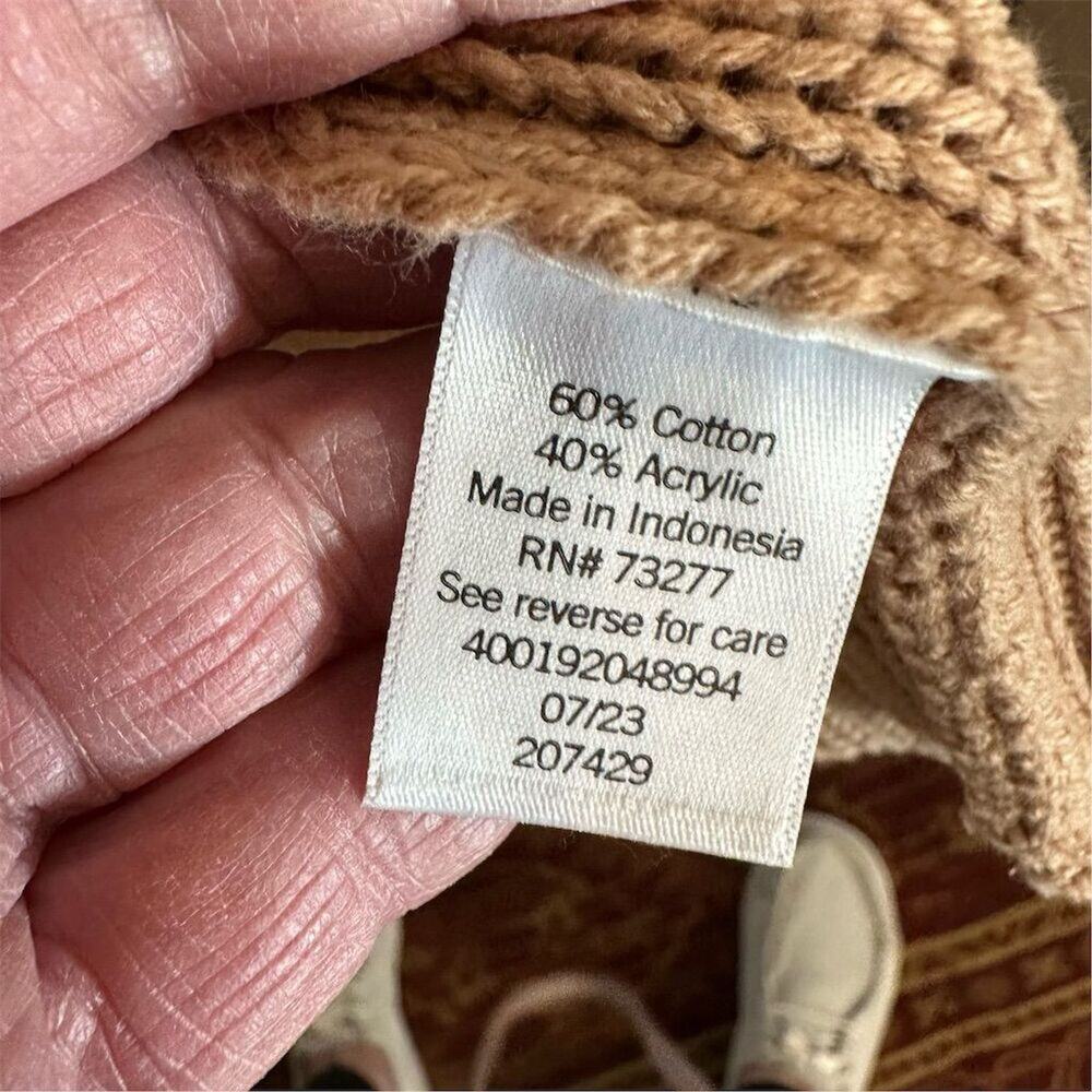 Sonoma Women's Beige Pointelle Duster Cardigan Sweater Size L - Picture 8 of 8
